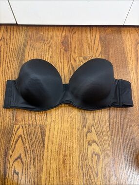 Cacique Black Strapless Push-Up Bandeau Bra Size 42C